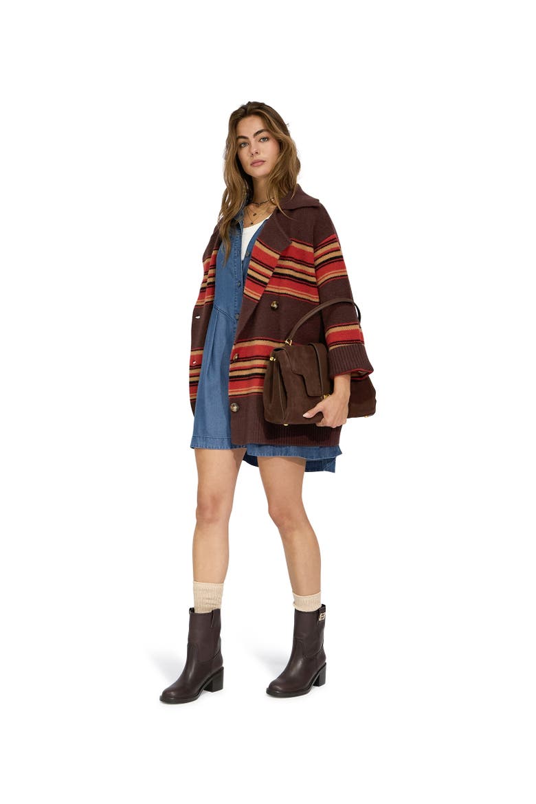 So Many Likes Oversized Knitted Cardi Coat, Alternate, color, Dark Brown