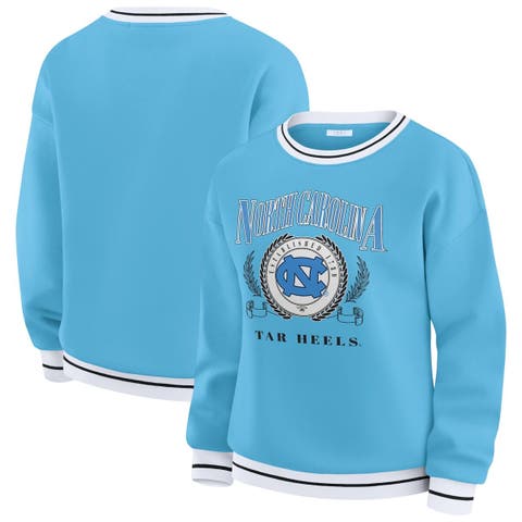 Women's WEAR by Erin Andrews Carolina Blue North Carolina Tar Heels Seal Sweatshirt