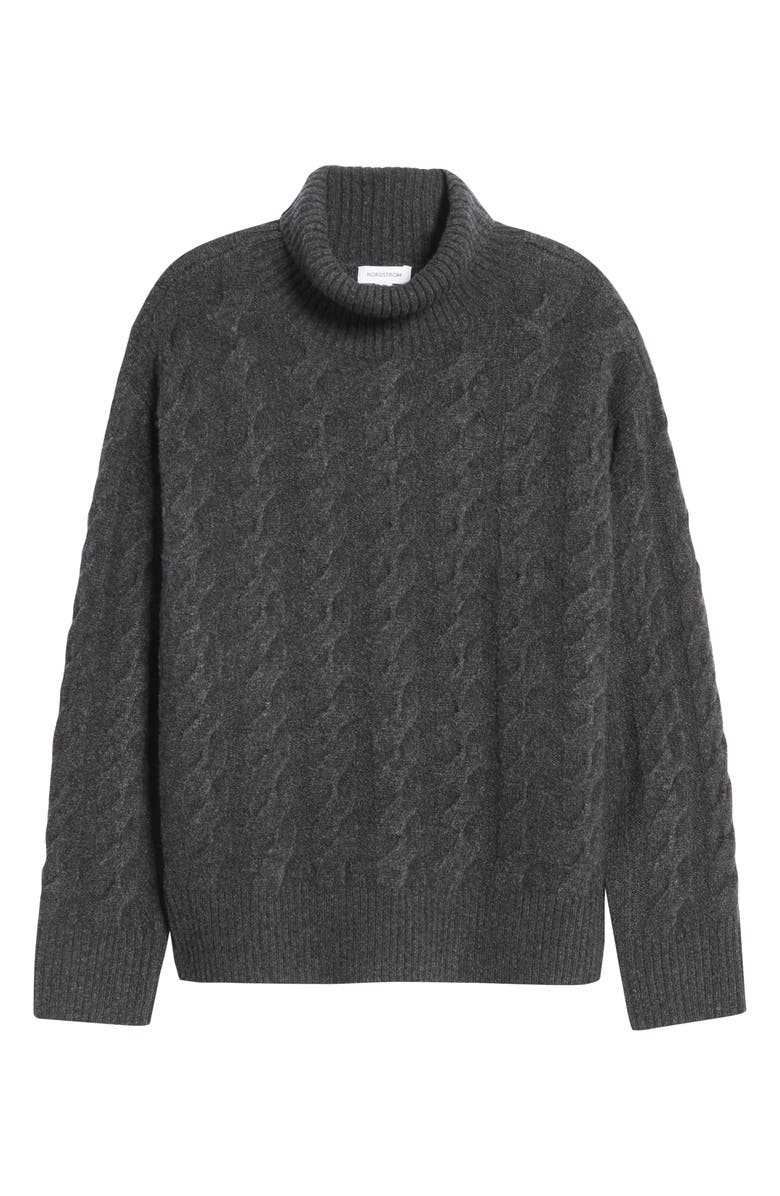 Nordstrom Cable Turtleneck Sweater, Alternate, color, 