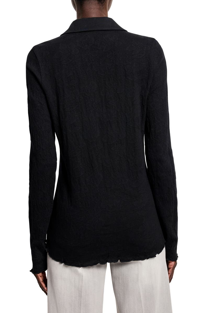 NIC+ZOE Collared Lace Jacquard Knit Top, Alternate, color, 