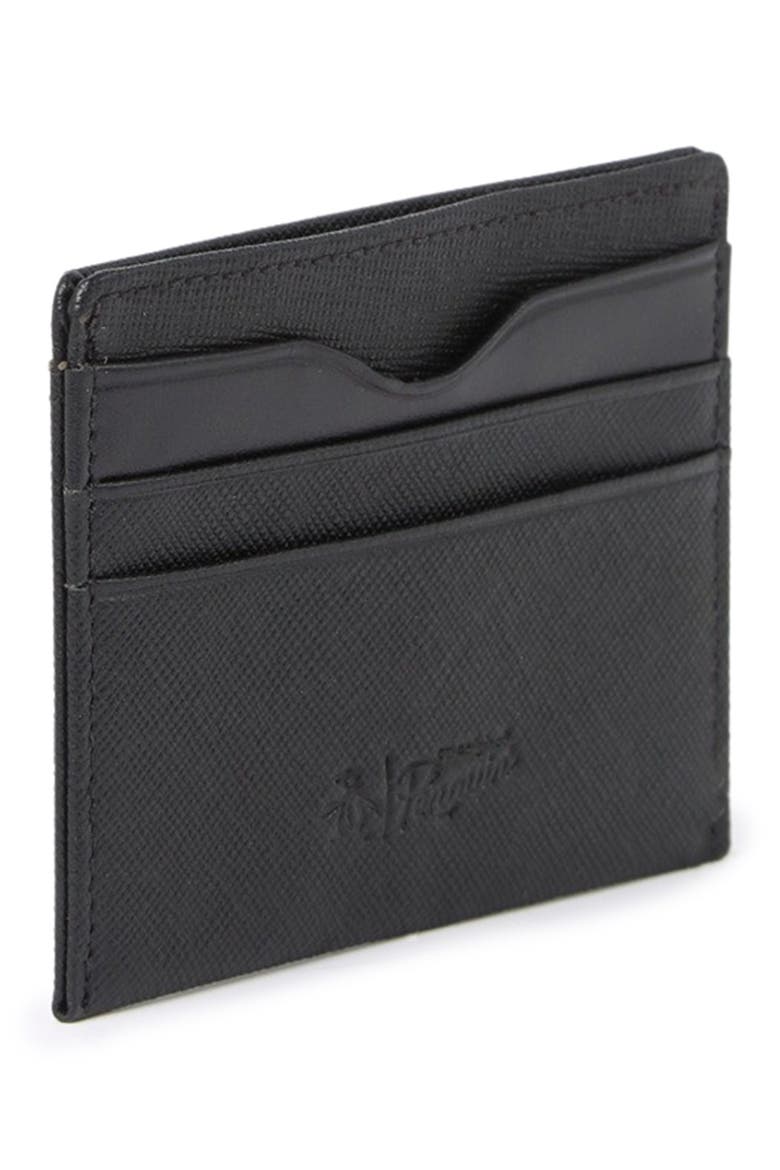 Saffiano Leather Card Case, Alternate, color, BLK