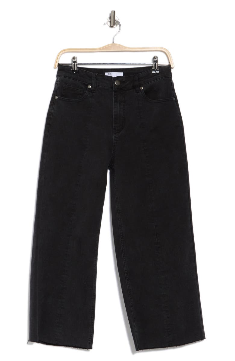 Daniel Rainn Crop Raw Hem Jeans, Alternate, color, Black Acid Wash
