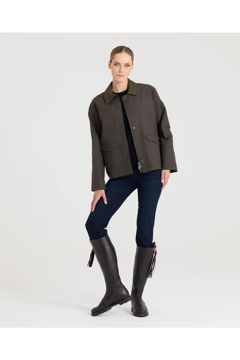 Callcott Water Resistant Cotton Jacket, Alternate, color, Charcoal Check