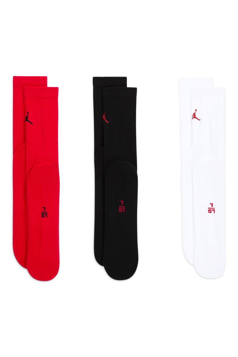 3-Pack Performance Crew Socks, Alternate, color, RED MULTI