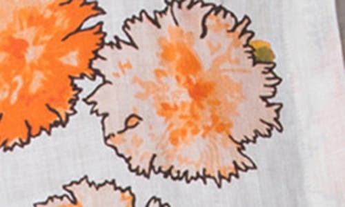 Akris Punto Carnation Print Linen Button-up Shirt In Orange-multi
