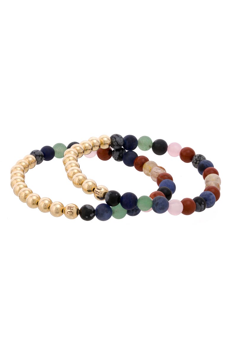 The Healer’s Collection N32 Emotional Eating Set of 2 Healer's Bracelets, Alternate, color, Yellow Gold
