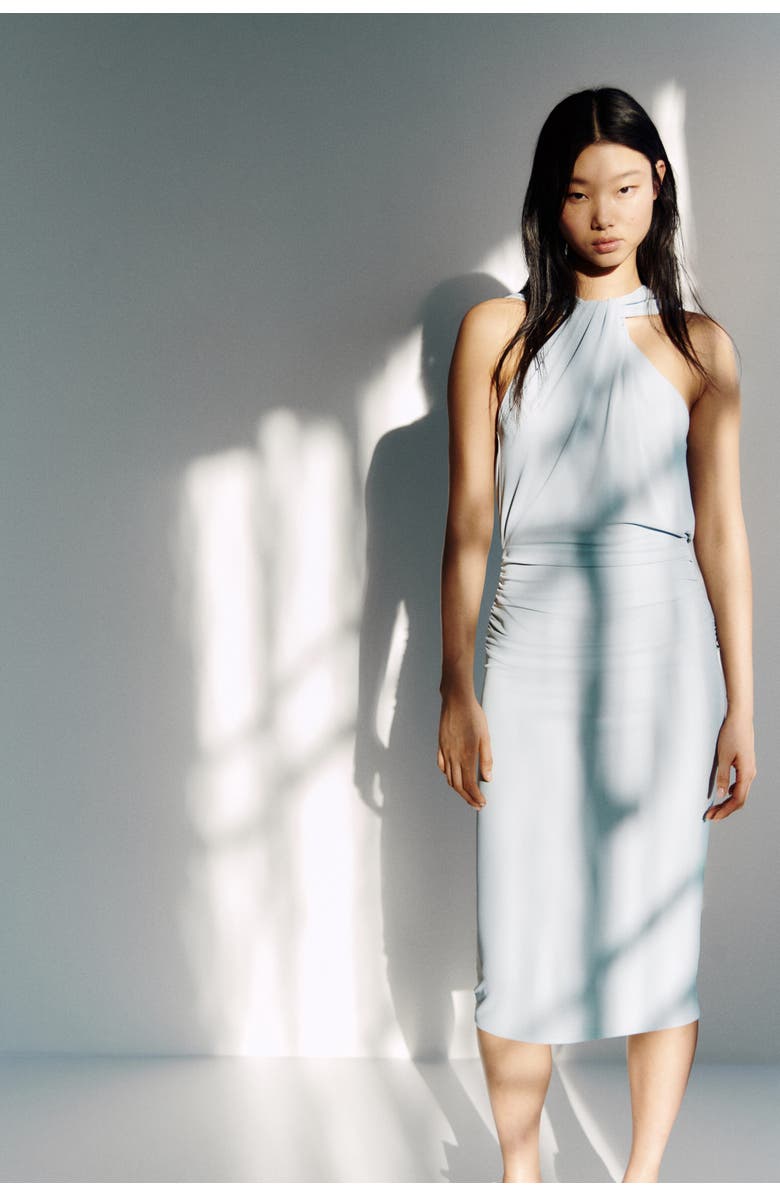 H&M Draped jersey dress, Main, color, Light Dusty Turquoise