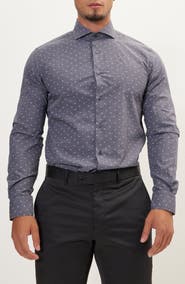 RON TOMSON Print Cotton Dress Shirt