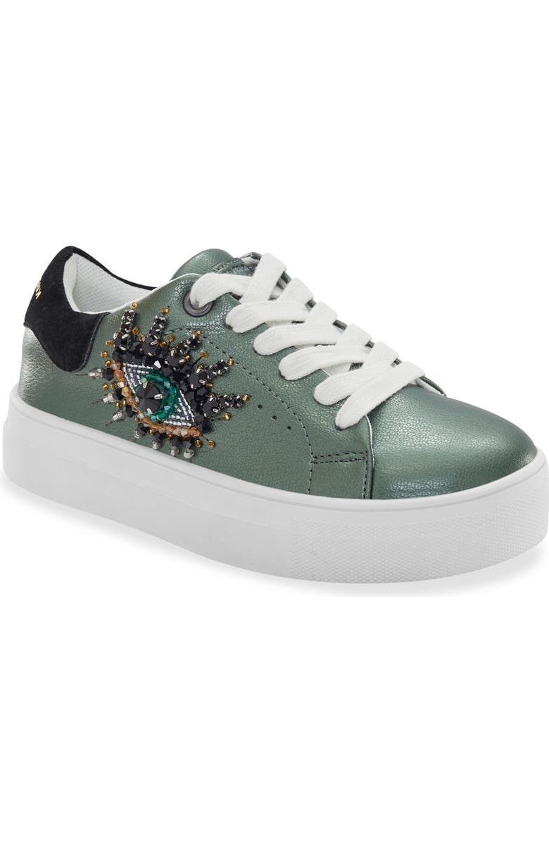 Kurt Geiger London Kids' Mini Laney Eye Platform Sneaker, Main, color, Teal