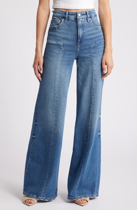 Good Waist Center Seam Palazzo Jeans (Regular & Plus)