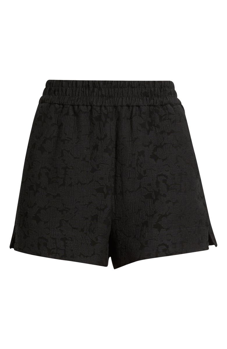 & Other Stories Floral Jacquard Shorts, Alternate, color, Black Dark