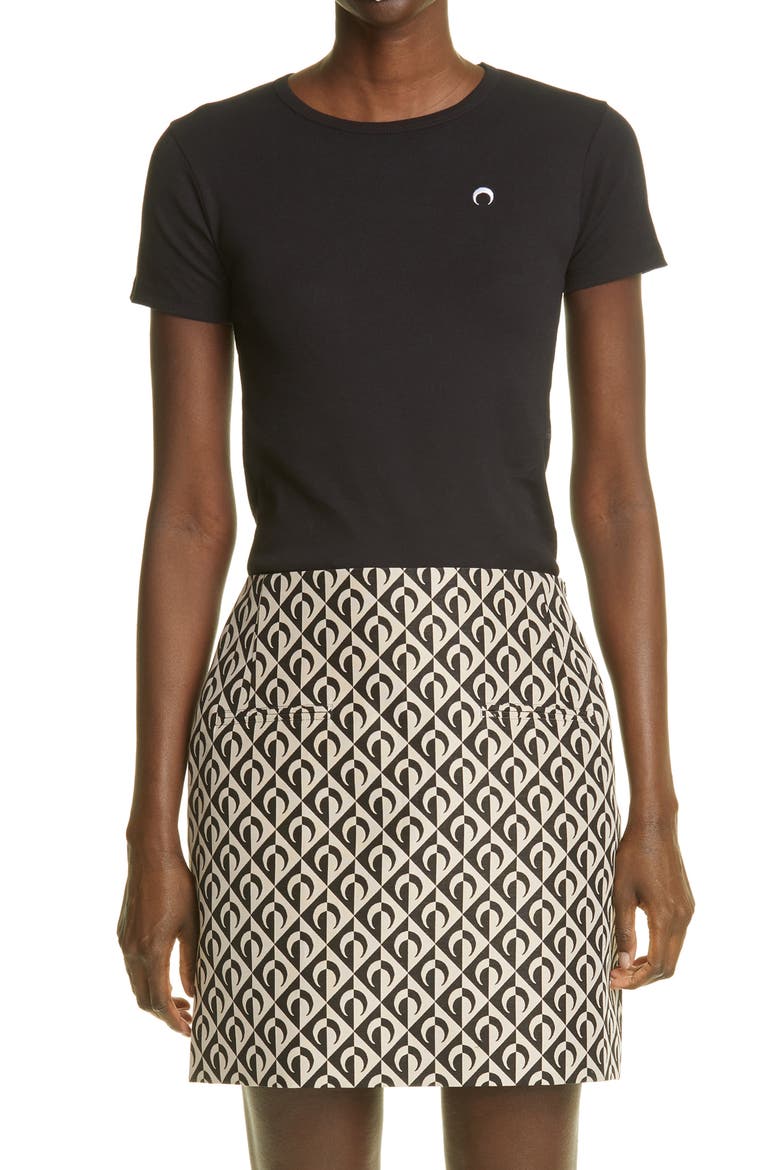 Mini Fit Logo Organic Cotton T-Shirt, Main, color, BLACK