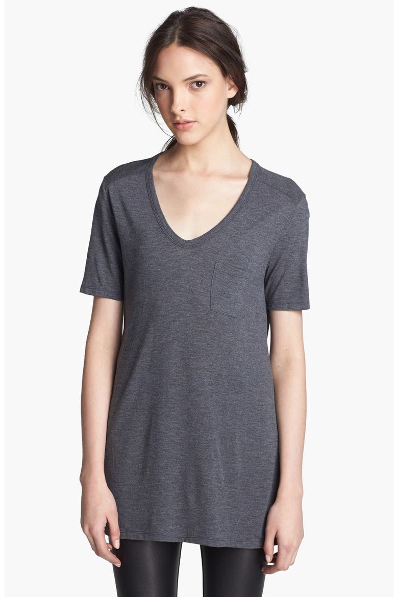 T by Alexander Wang Pocket Tee, Main, color, HEATHER GREY