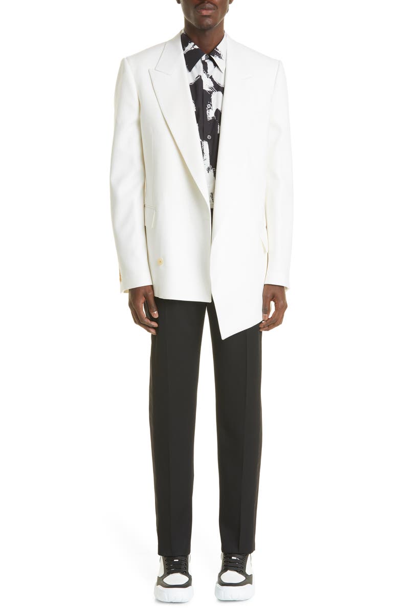 McQueen Men's Graffiti Logo Cotton Button-Up Shirt, Alternate, color,