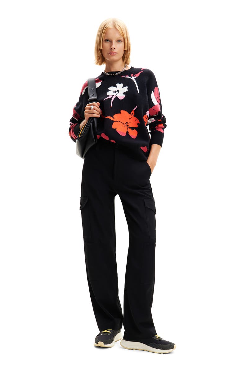 Desigual Oversize Floral Pullover, Alternate, color,