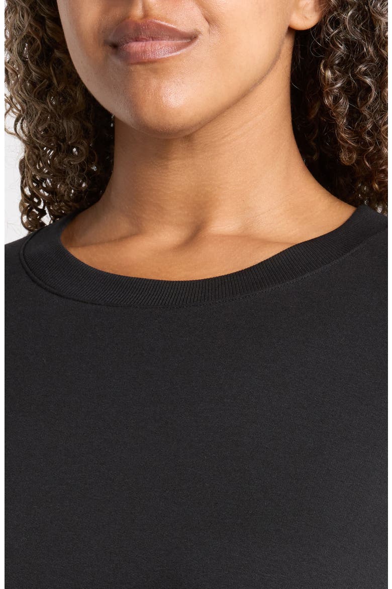 Long Crewneck Sweatshirt, Alternate, color, BLACK