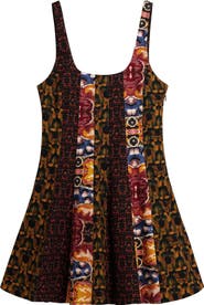 Desigual Mix Print Fit & Flare Minidress
