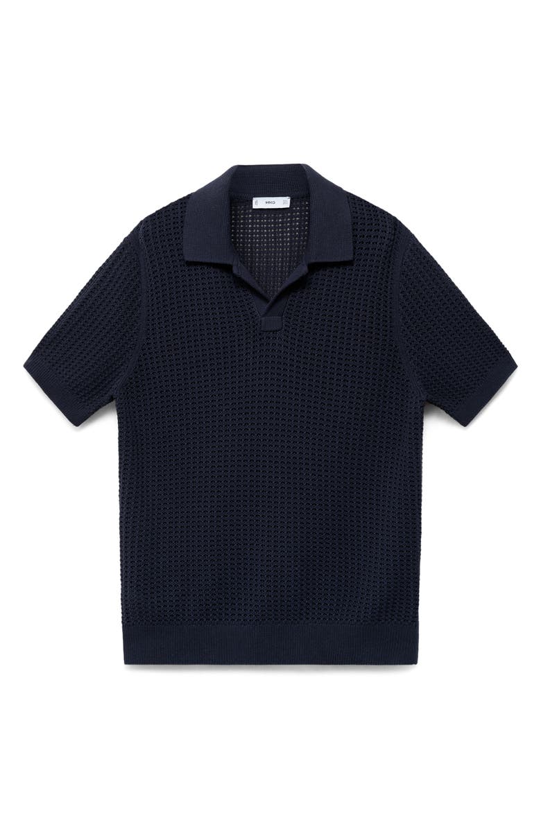 MANGO Open Stitch Cotton Blend Polo, Alternate, color, 
