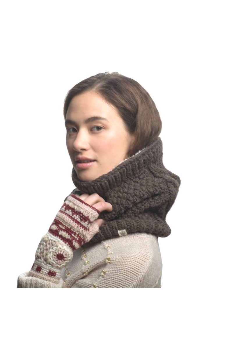 Nirvanna Designs Dreams Crochet Handwarmers, Alternate, color, Brown Combo