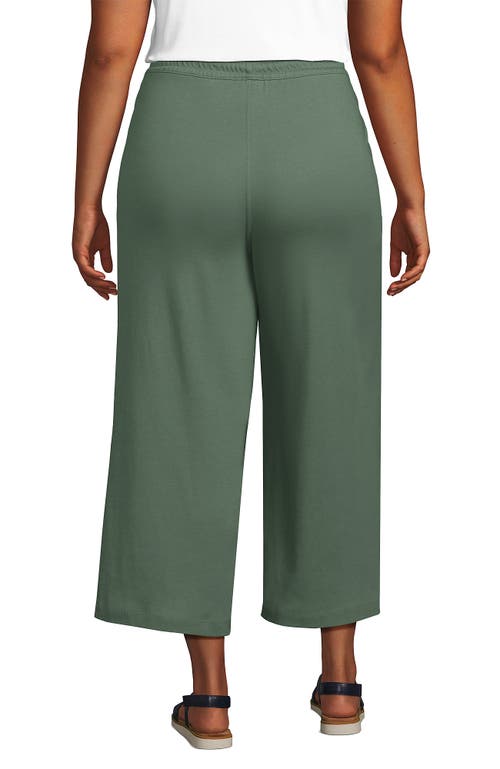LANDS' END LANDS' END PLUS SIZE SPORT KNIT ELASTIC WAIST WIDE LEG CROP PANTS