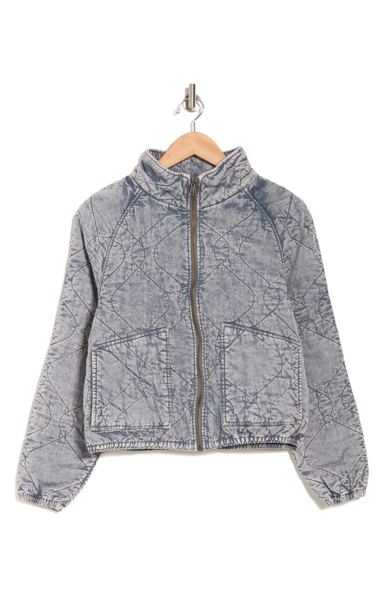 Electric & Rose Acid Wash Quilted Crop Jacket, Alternate, color, 