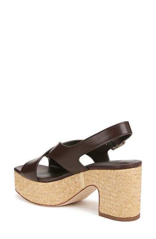 Vince Clementina Leather Crisscross Platform Sandals In Cacao Brown