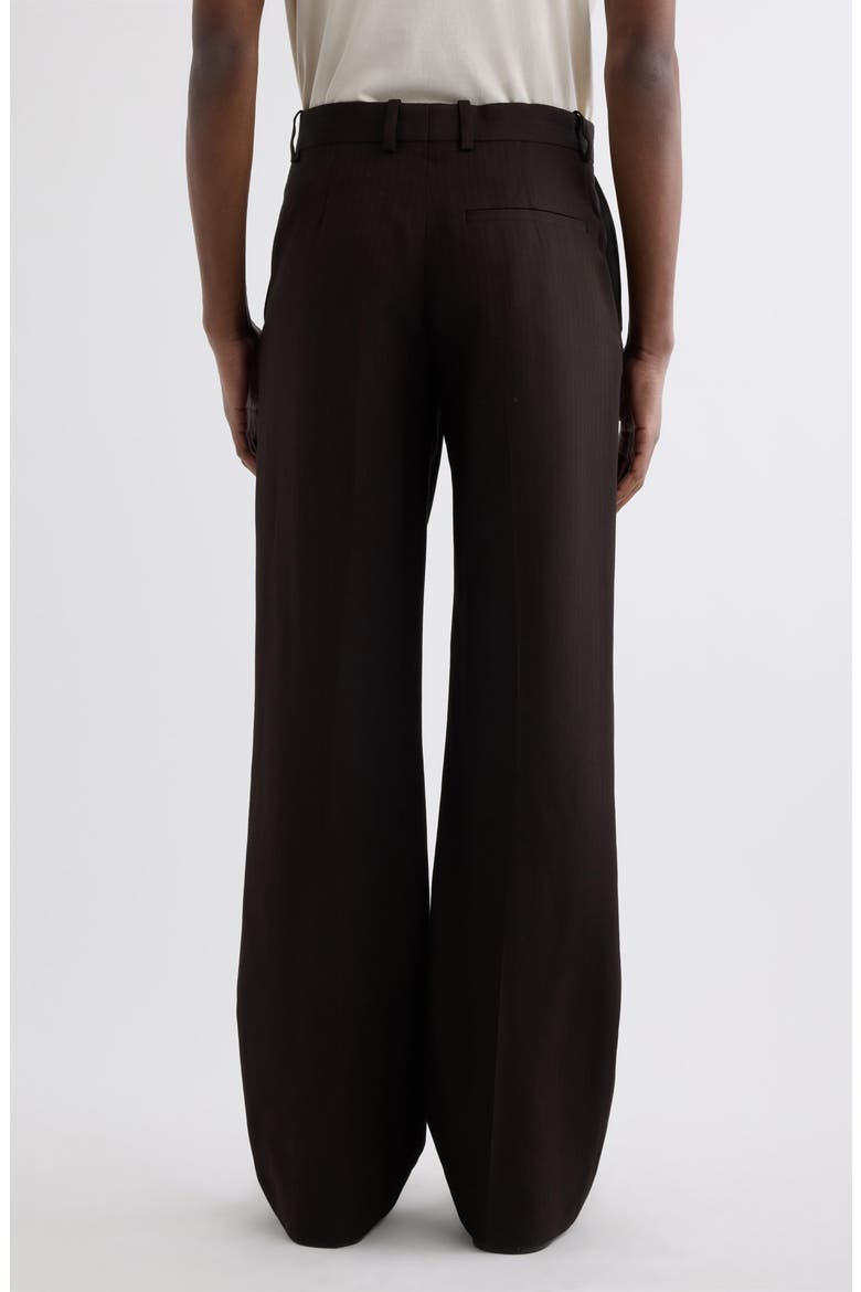 Palvin Fluid Herringbone Wide Leg Trousers, Alternate, color, CHOCOLATE BROWN