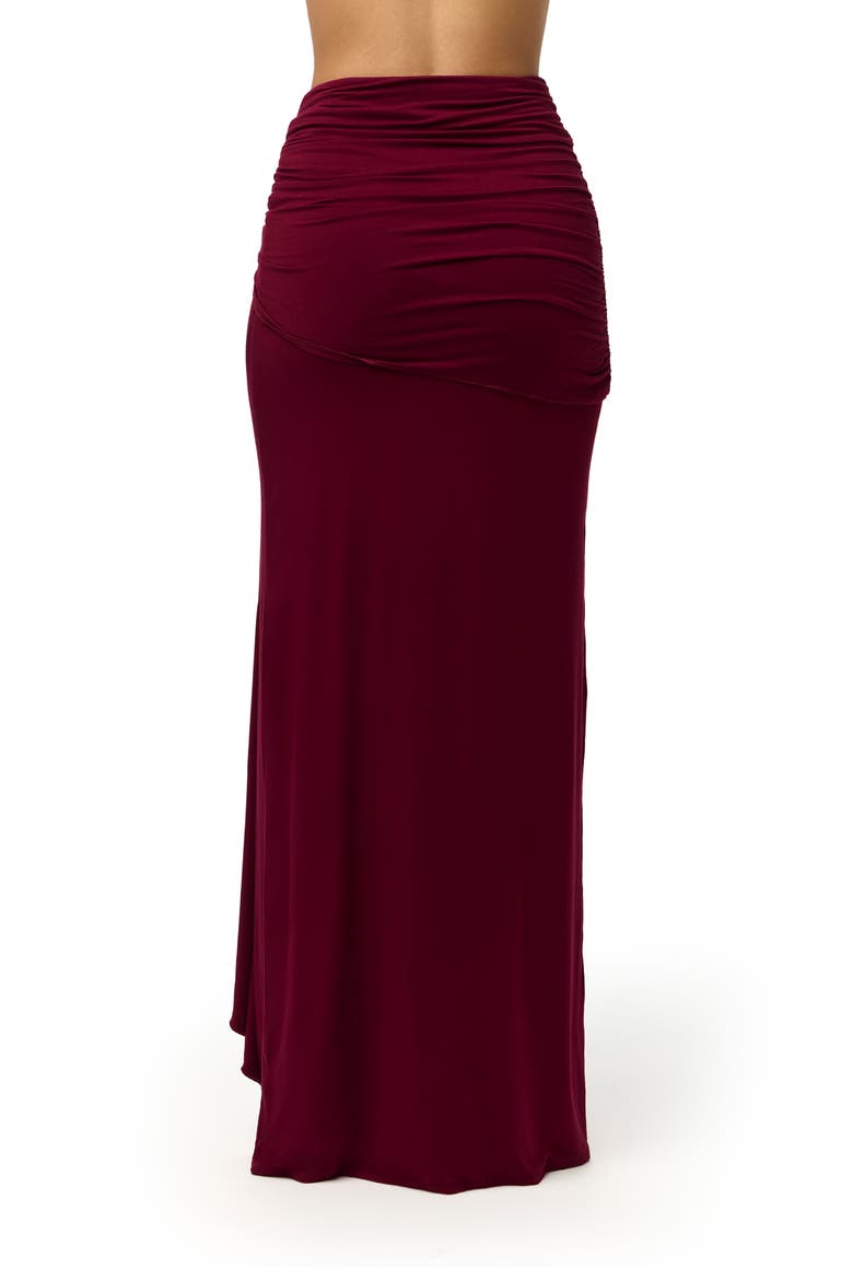 U-Wire Ruched Maxi Skirt, Alternate, color, SANGRIA