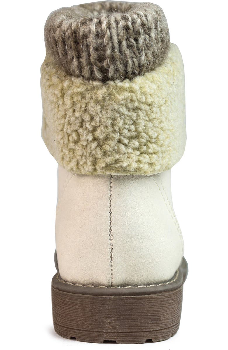 CLIFFS BY WHITE MOUNTAIN Duena Faux Shearling Lined Lace-Up Boot, Alternate, color, Winter White/ Burn/ Fa