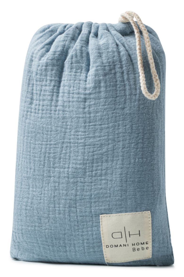 Bebe Cotton Gauze Sham, Crib Sheet & Duvet Cover Set, Alternate, color, BLUE