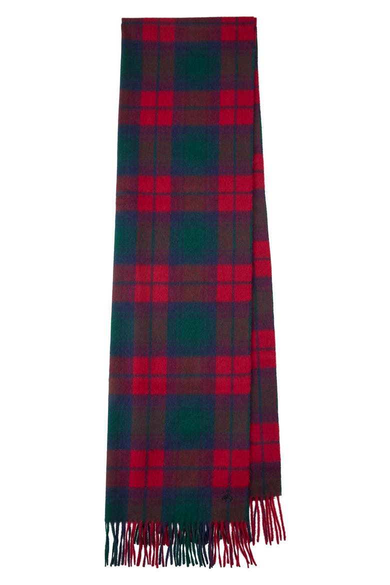 Robertson Plaid Wool-Blend Scarf, Alternate, color, RED