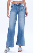 Bayeas High Waist Distressed Wide Leg Jeans