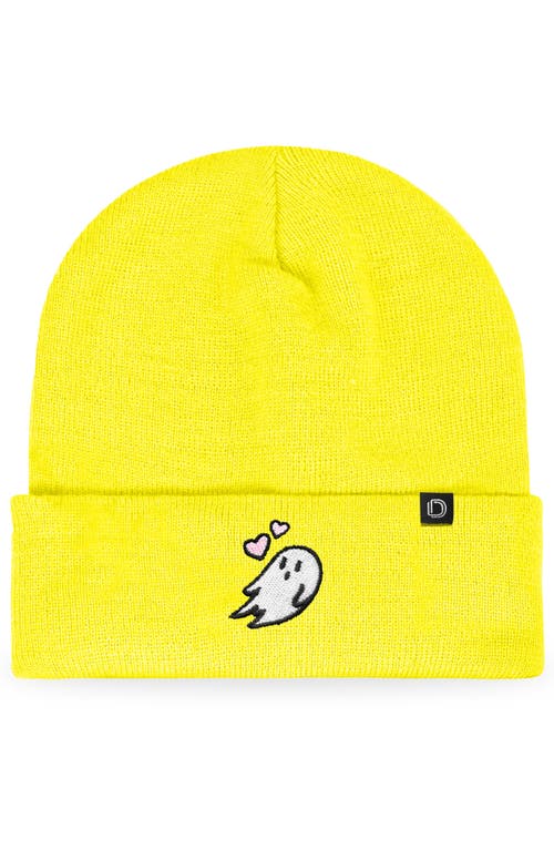 Dalix Heartly Ghost Beanie In Neon Yellow
