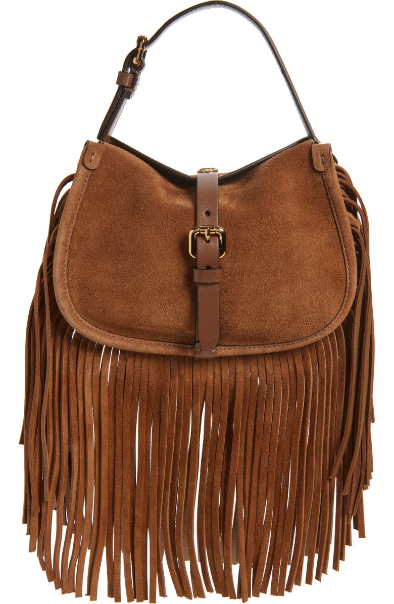 Etro Small Fringe Bag, Main, color, Biscotto
