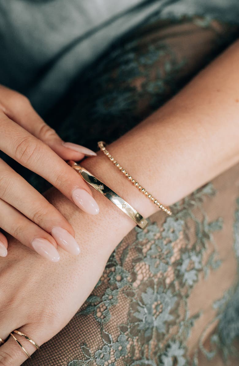 Anzie North Star Stella Diamond Cuff Bracelet, Alternate, color, Yellow Gold