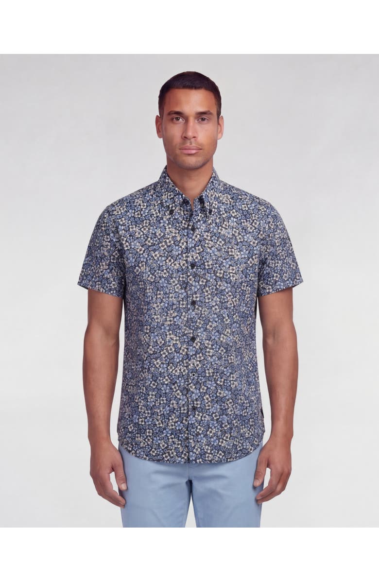 Lords of Harlech Floral Field Mens Printed Button Up Shirt, Main, color, Floral Field Black