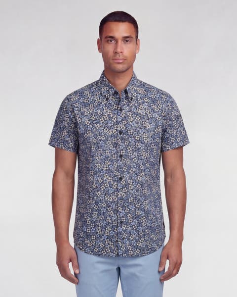 Floral Field Mens Printed Button Up Shirt