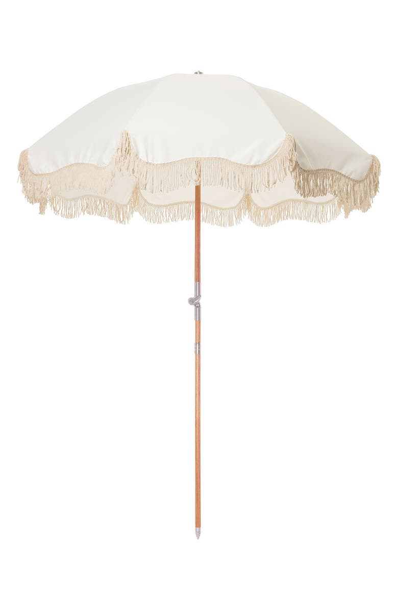 BUSINESS AND PLEASURE CO Premium Beach Umbrella, Main, color, Antique White