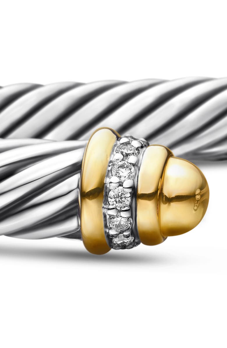David Yurman Cable Classics Bracelet with 18K Gold Domes & Diamonds, 5mm, Alternate, color, Gold Dome