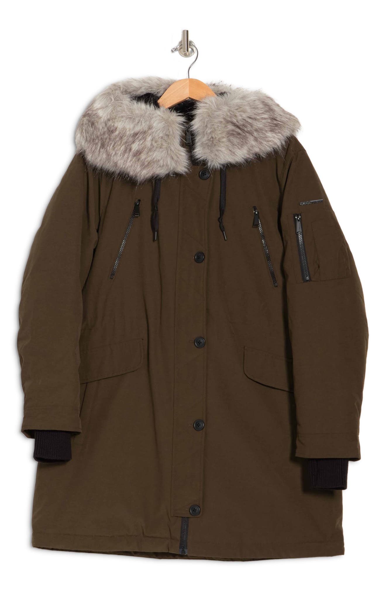 BCBGeneration Faux Fur Trim Hooded Parka Jacket (Women) | Nordstromrack