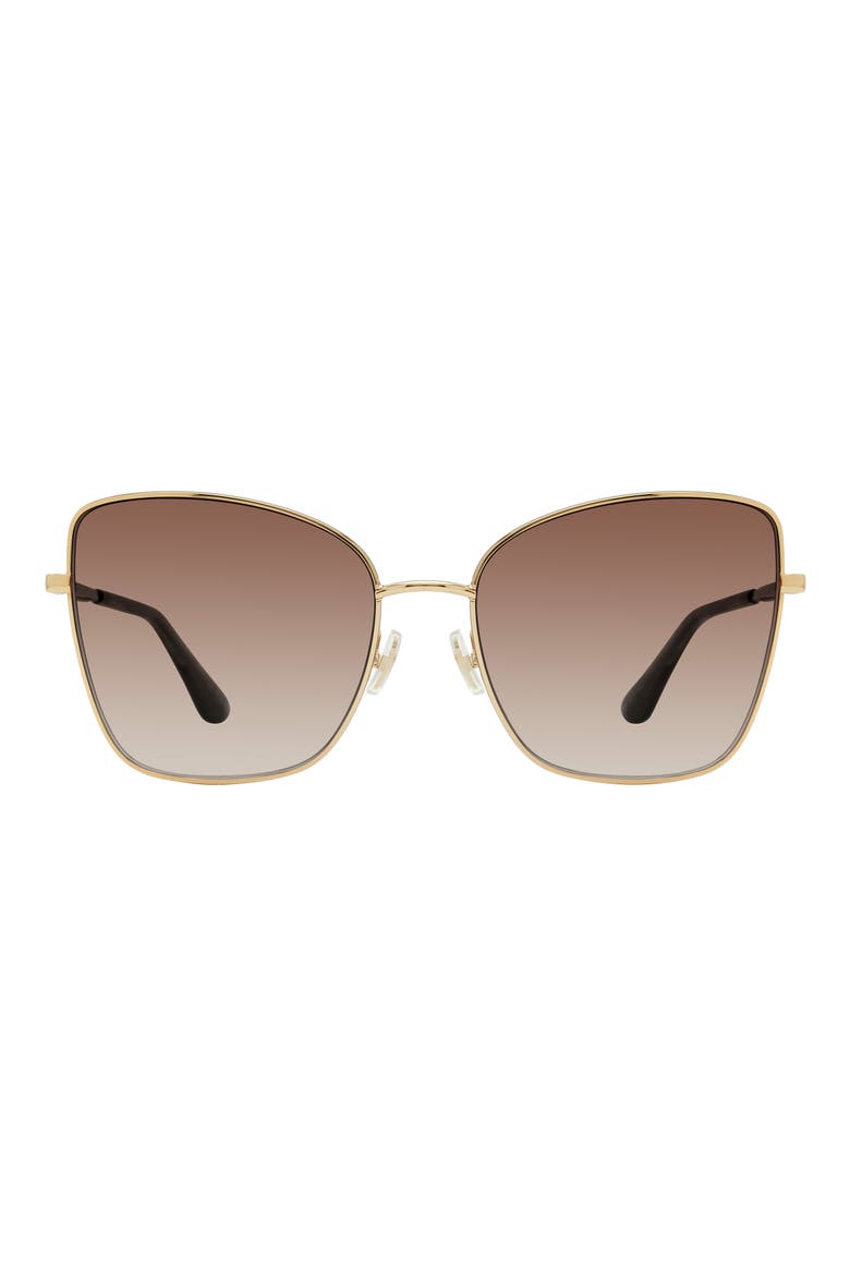 58mm Gradient Butterfly Sunglasses, Main, color, GOLD BROWN HORN