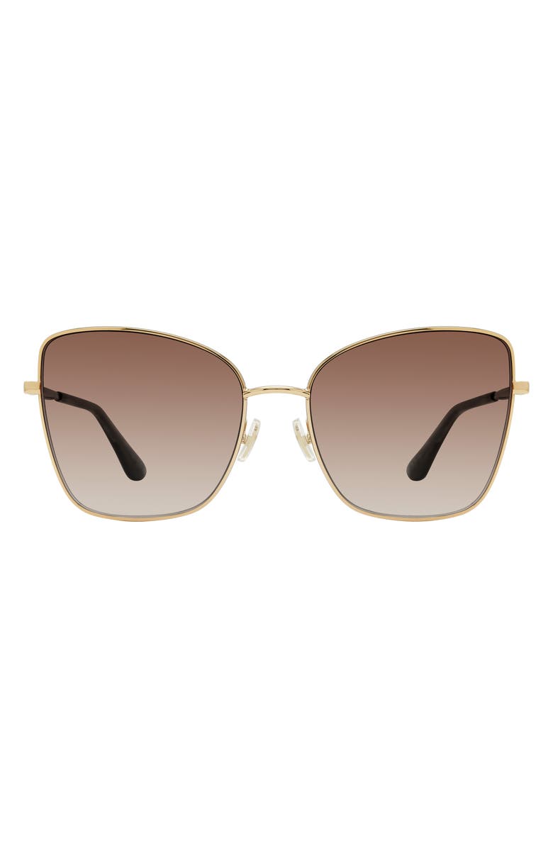 Stuart Weitzman 58mm Gradient Butterfly Sunglasses, Main, color, Gold Brown Horn