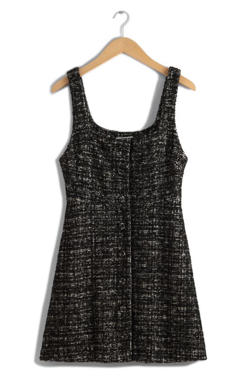 & Other Stories Sleeveless Tweed Dress In Black Dark