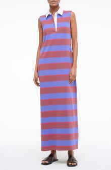 STAUD Julius Sleeveless Polo Maxi Dress