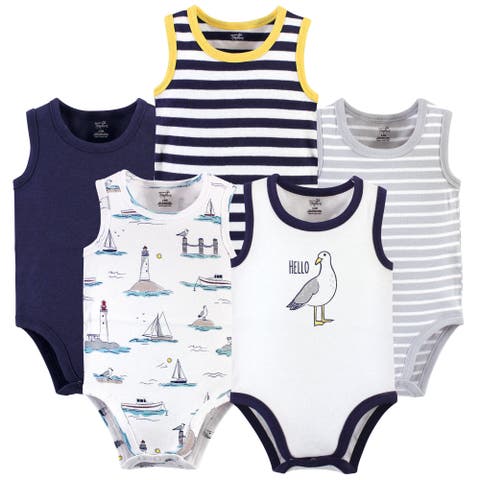 Five-Piece Organic Cotton Sleeveless Bodysuits