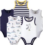 Touched by Nature Five-Piece Organic Cotton Sleeveless Bodysuits