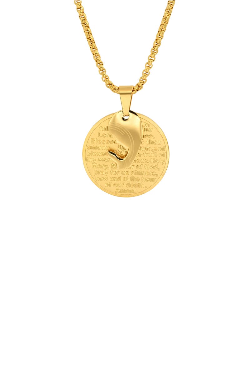 Mother Mary Pendant Necklace, Alternate, color, YELLOW
