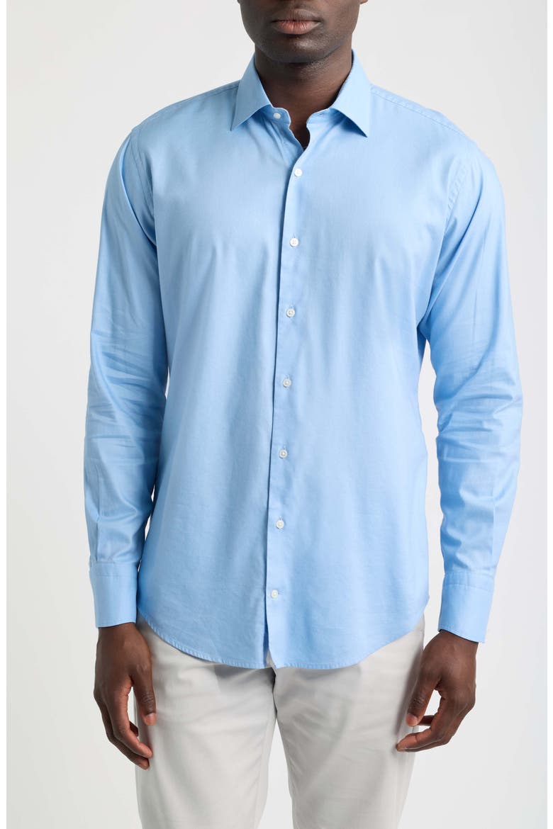 Cool Twill Cotton & Modal Sport Shirt, Main, color, COTTAGE BLUE