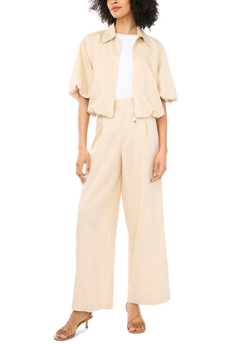 Pleated Wide Leg Pants, Alternate, color, BIRCH