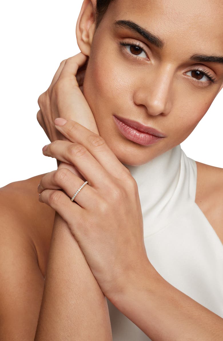 David Yurman DY Eden Band Ring in 18K Yellow Gold with Pavé Diamonds, Alternate, color, Gold